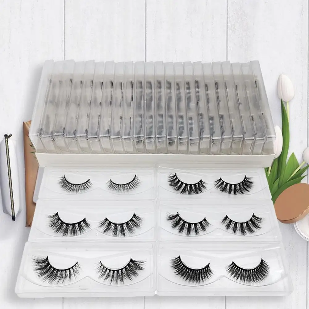 1 Pair Lash Slender Multiple Layers Natural Effect Handmade Mink Hair Eyelash for Dating Makeup Tools Accessories