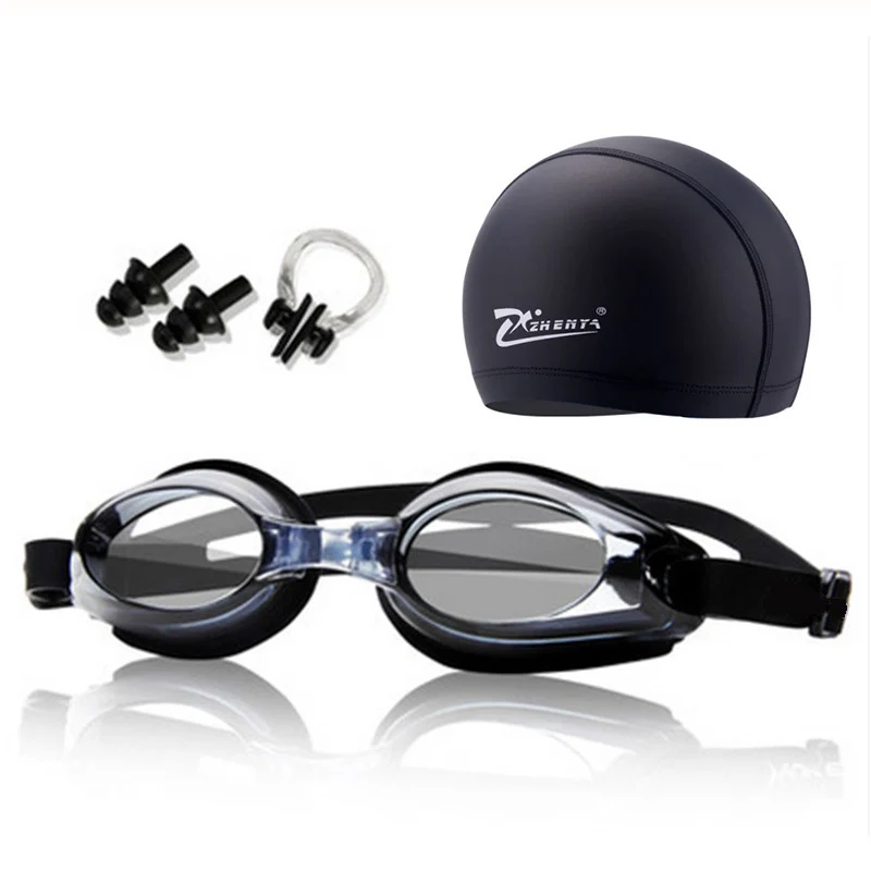 New Men Women Kids Adult Sports Diving Eyewear Swim Cap Swimming Glasses Anti-fog Waterproof Swim Goggles Earplug Pool Equipment