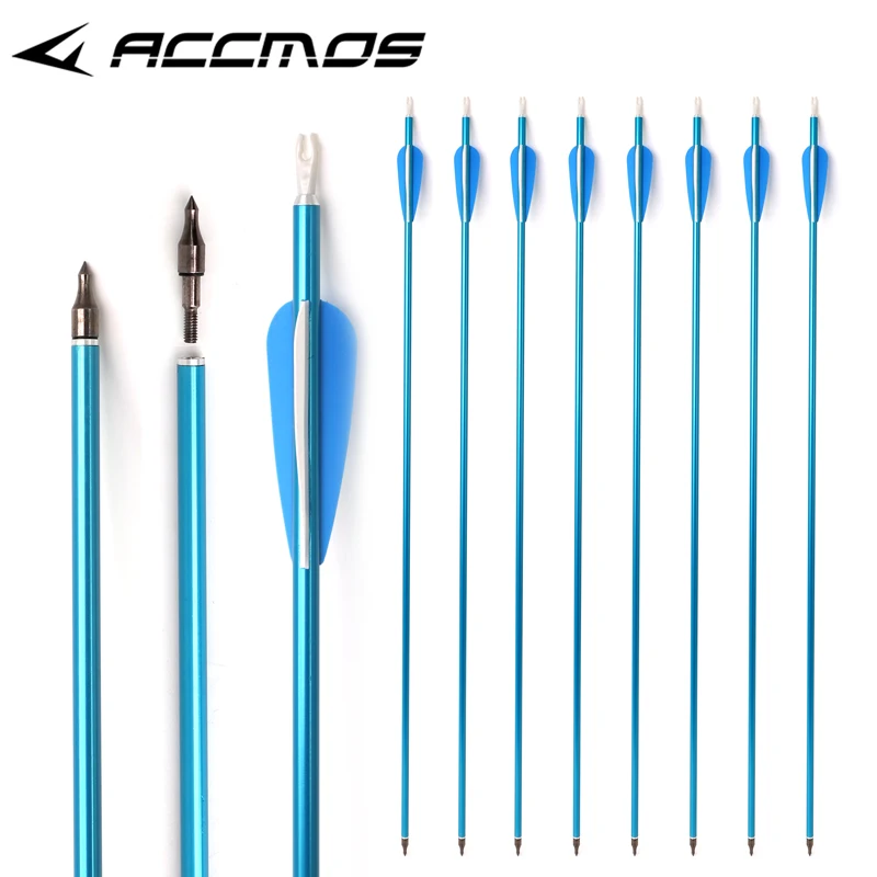 

6/12pcs 30inch ID 6.2mm Aluminium Arrows spine 300 Hunting and Targeting Practice for Compound/Recurve Bow