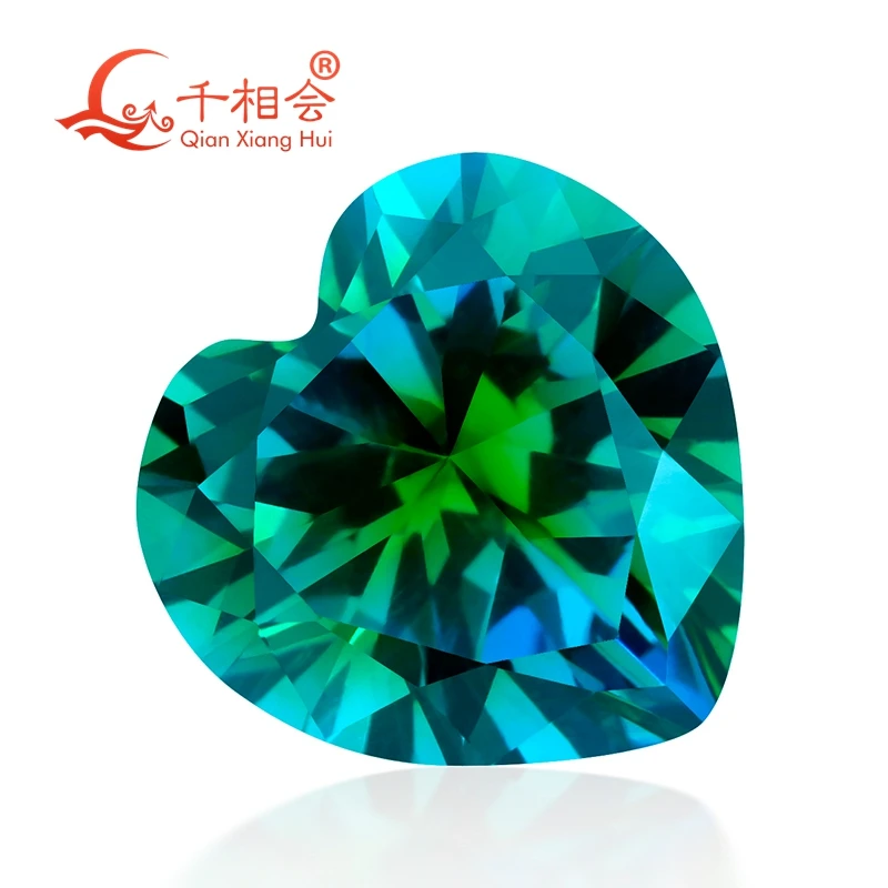 special color one-time forming multi color Heart shape  cubic zirconia cz loose stone