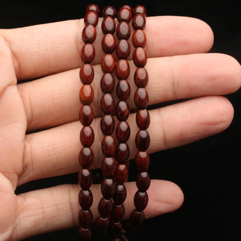 Indian Sandalwood Rosewood Rice 5mmx7mm Wooden Necklace Bracelet 108 Wooden Bead Bracelet Necklace Bracelet Yoga Zen