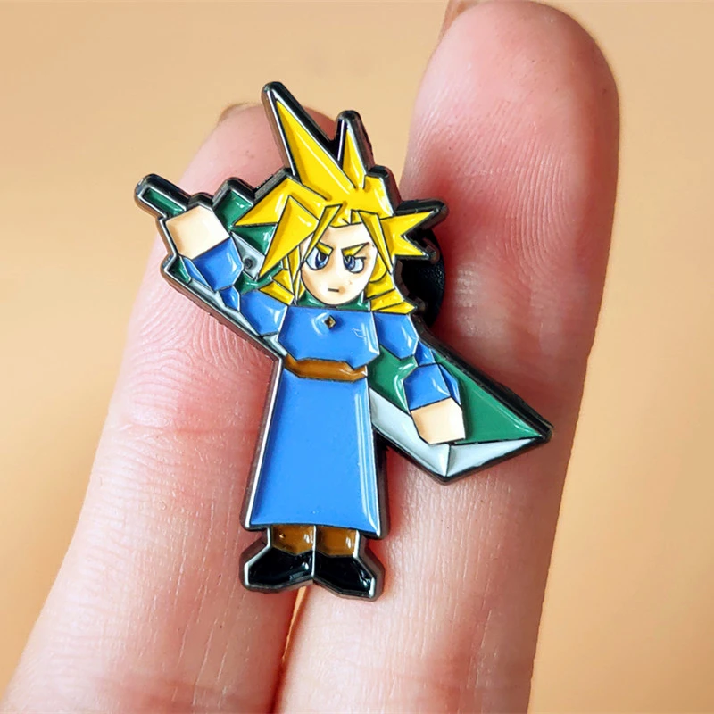 Final Fantasy 7 Remake Cloud Strife Enamel Brooch Pin Lapel Hard Metal Pins Brooches Badges Exquisite Jewelry Accessories Gifts