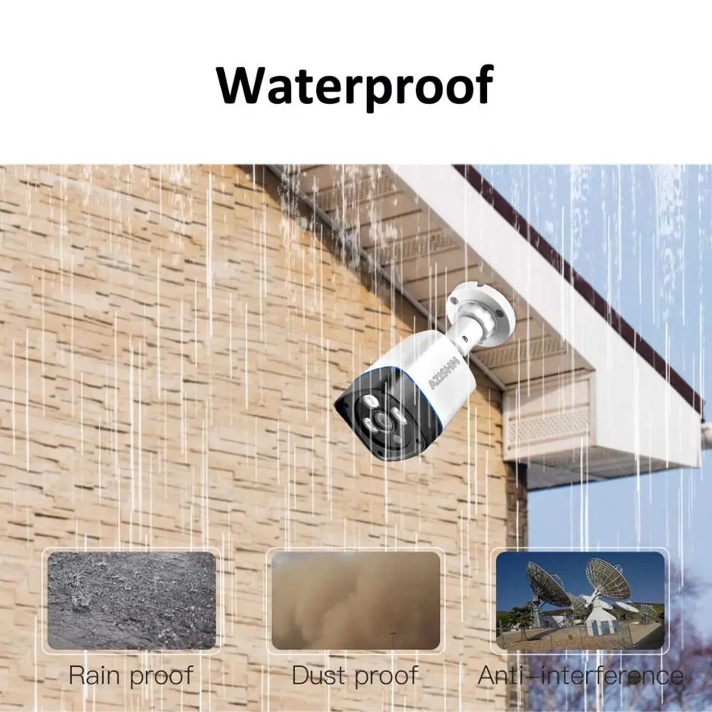 AZISHN Security POE IP Camera Network Camera Video Surveillance 1080P HD Night Vision CCTV Waterproof outdoor 2MP Bullet Cam