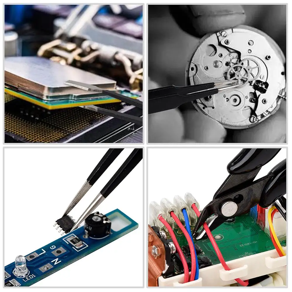 Jcd Keramische Precisie Pincet Set Met Draad Stripper Cutter Voor Elektronica Solderen Diy Mobiele Telefoon Thuis Reparatie Tools Kit