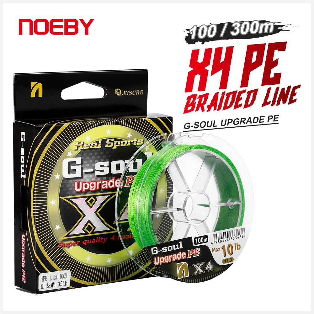 

NOEBY-Braided Fishing Line, Multifilament Wire, Super Strong, PE, 4 Strand, 100m, 300m, 7-80lb, Accessories