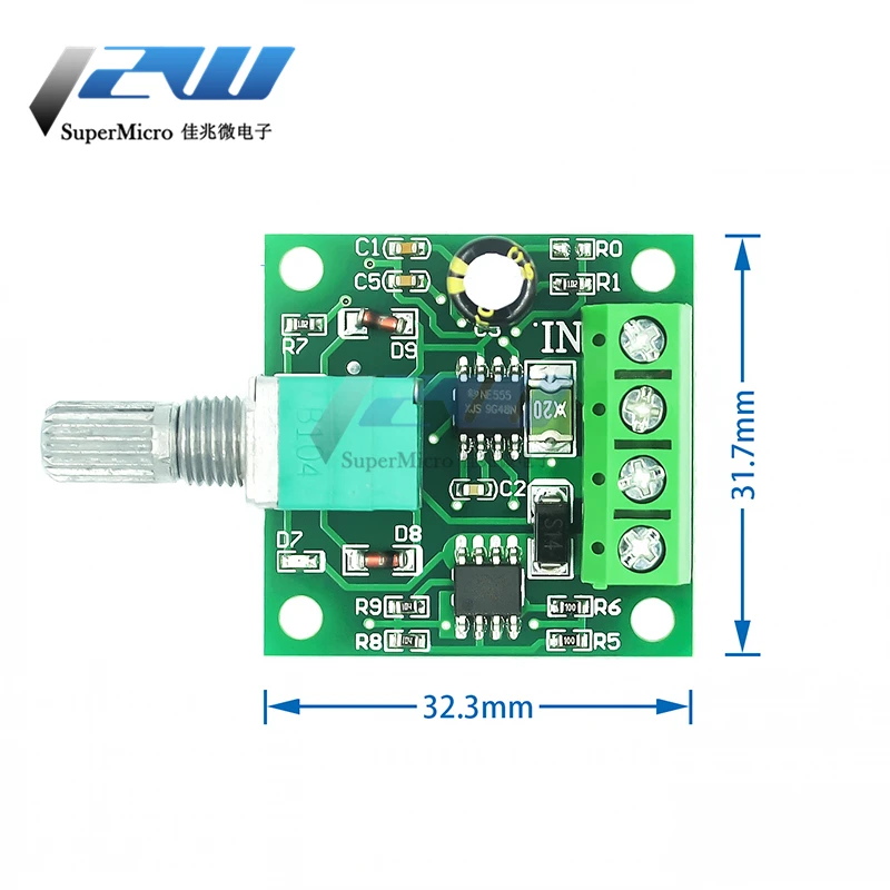 1PCS DC 1.8V 3V 5V 6V 12V 2A PWM Motor Speed Controller Low Voltage Motor Speed Control Switch PWM Adjustable Drive Module1803BK