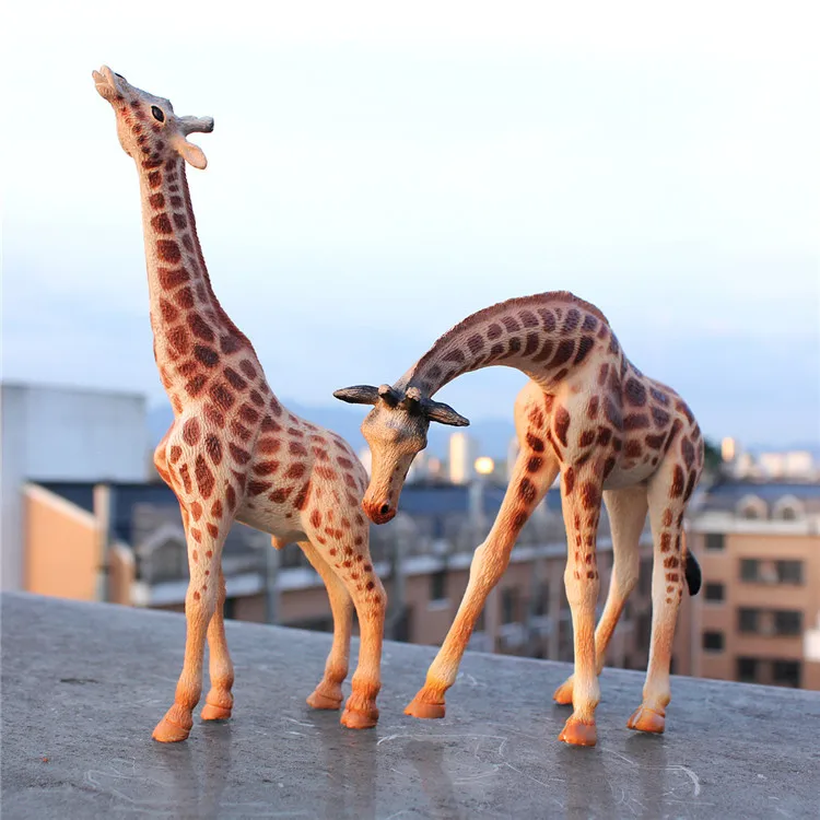 Simulation solid giraffe model toy African wild animal model giraffe ornaments