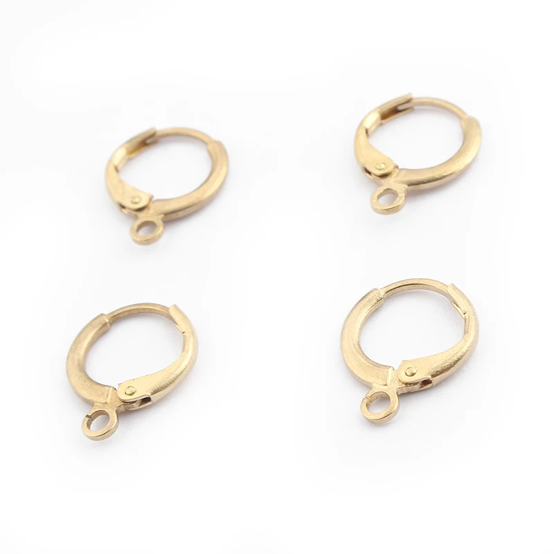 40pcs Raw Brass Earwire Earrings Fitting Open Looped French Earring Hook For Diy Women Earring Jewelry Making Accessories