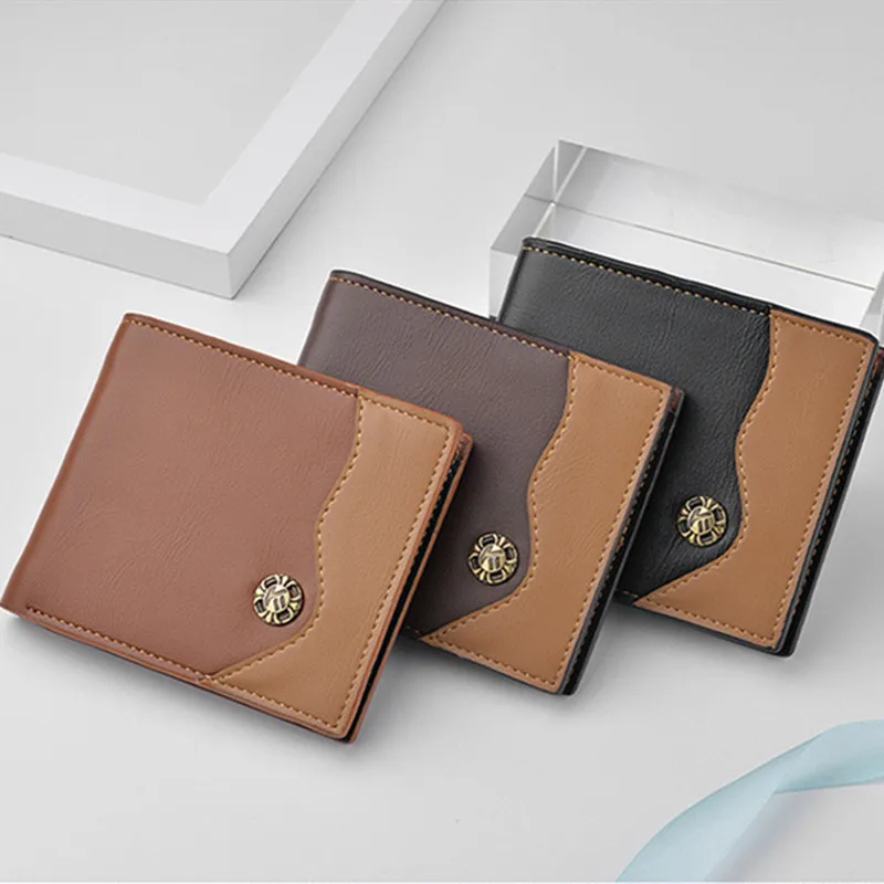 2024 New Wallet Short Wallet Hot Sale Retro Multi-card Short Wallet Multifunctional PU Waterproof Wallet Coin Clip Wallet