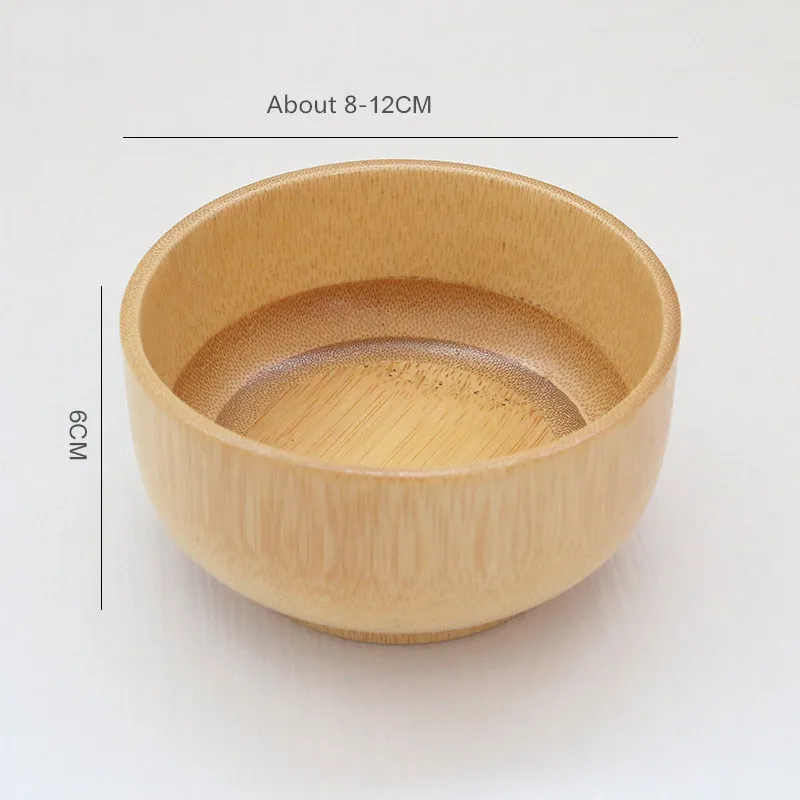 XZJJA Natural Bamboo Wood Tableware Bowl Children\'s Safe Food Container Eco Friendly Kitchen Soup Salad Noodle Rice Serving Bowl