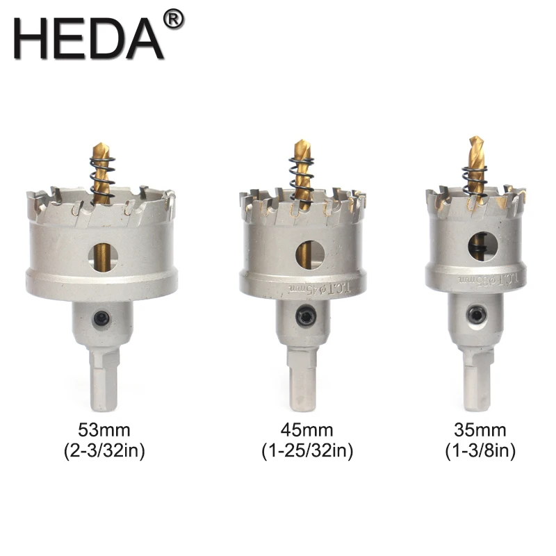 Imagem -03 - Derrubado Buraco Saw Cortador Broca Conjunto para Metal Trabalhando Ferramentas Heda Carboneto de Tungstênio Tct Grosso Aço Inoxidável