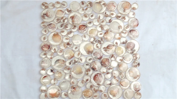 Penny Round White Glass Mother Of Pearl Shell Mosaic Tile LFGT013 Kitchen Backsplash Bathroom Wall Tiles