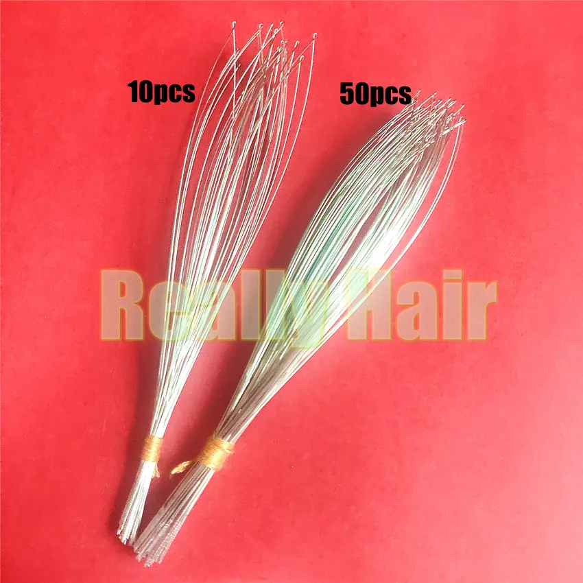 10pcs/Lot or 50pcs/Lot Micro Rings Pulling Loop Needle Hair Extensions,Hair Extension Tools Replaceable stainless steel wire