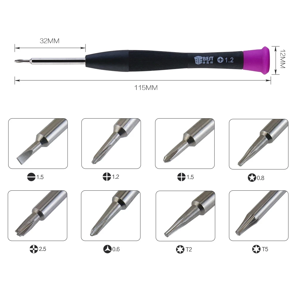8 w 1 zestaw wkrętaków precyzyjnych P5 Pentalobe 1.5 płaskie 1.5 krzyż 0.6 Y wskazówka dla MacBook telefon komórkowy MP3 otwarcie naprawa narzędzia