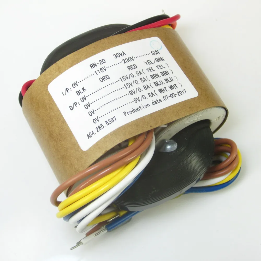 115V-230V R type power transformer 30W 15V×2+9V×2 R cattle audio transformer copper wire