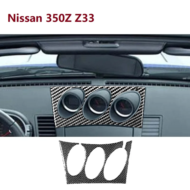 Fit For Nissan 350Z Z33 2003-2009 Central tilt meter Frame Carbon Sticker Radio Air Console Panel Cover Car Accessories