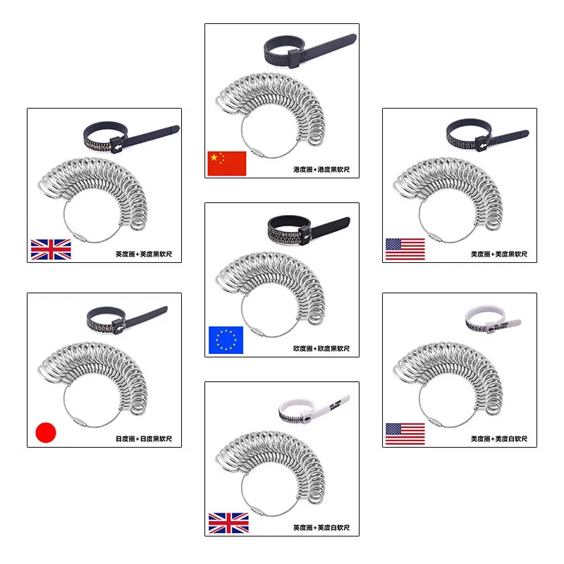 

Ring Gauges Hand Loop Size 0-13mm US/UK/JP/EU Jewelry Tool Equipment Finger Sizing Measuring Stick Aluminum Metal Rings