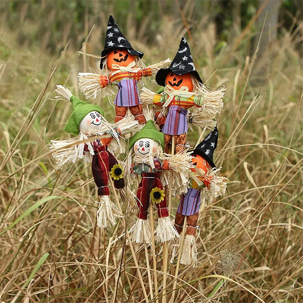 Scarecrow Cute Halloween Witch Pumpkin Scarecrow Decor Fall Harvest Decoration Autumn Harvest Festival Decor DIY Bouquet