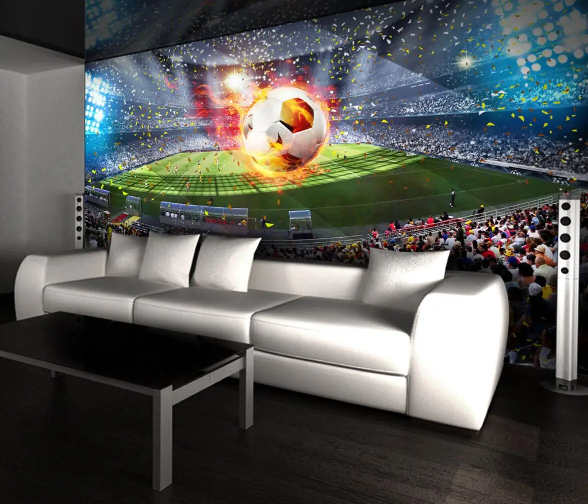 Custom football field Landscape Wall Cloth Mural Wallpapers for Living Room Bedroom TV Wall Paper 3D decoration Wall stickers