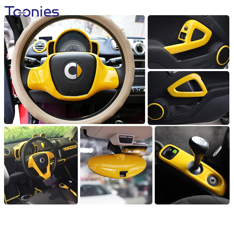 ABS Car Interior Plastic Stickers For Mercedes Old Smart 451 Fortwo Car Accessories Modeling Decoration Modification Cover