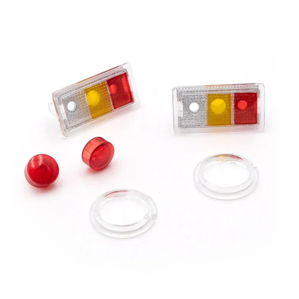 Front Round Lamp Cups Rear Square Tail Light Lampshades for Wrangler Car Shell Decoration RC Climbing Car Accessories