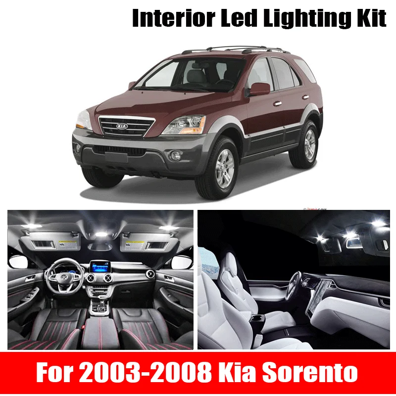 14X White Canbus led Car interior lights Package Kit for 2003-2008 Kia Sorento led interior Dome Trunk lights