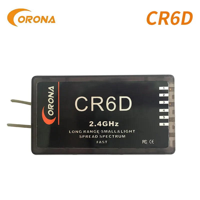 

Corona CR6D 2.4Ghz 6CH Receiver (V2 DSSS) Compatible with CT8Z/CT8J/CT8F for RC Air Plane Fix Wing Drones customized product