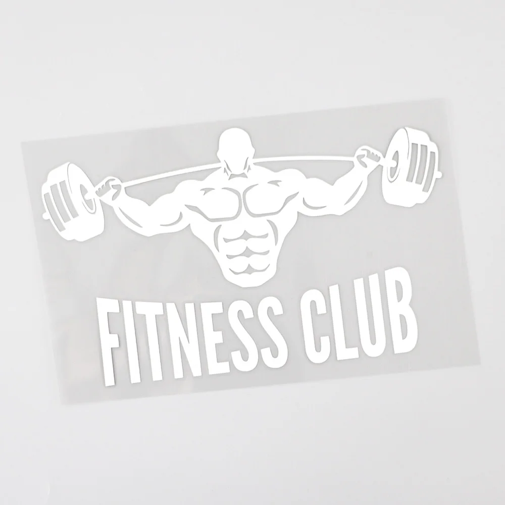 YJZT 15.9CMX9.5CM Fitness Club Keep Fit Weights Muscle Decal Vinyl Car Sticker Black/Silver 8A-0994