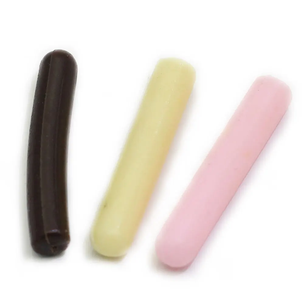 Artificial Chocolate Bar Stick Black Pink White Color Pvc Beads Cute 4*4*22mm Cheapest for Craft Decoration