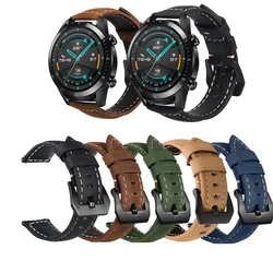 Crazy Horse Genuine Leather Strap Band for Huawei Watch GT 2 2e 3 GT2 Pro GT3 SE / GT4 46mm Honor Magic watchbands 20mm 22mm