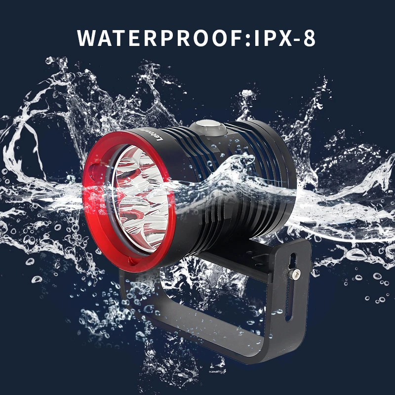 Scuba Glare Diving Flashlight Waterproof Underwater Video 100M Powerful Canister Split Type 6xL2 Scuba Dive Torch Lamp Light