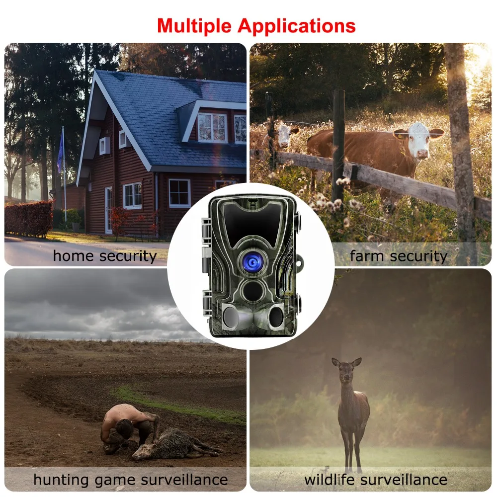 Hunting Trail Camera With 5000Mah Lithium Battery 20MP 1080P Trail Camera Photo Traps 0.3s Wild Camera HC801LIA  Hunter