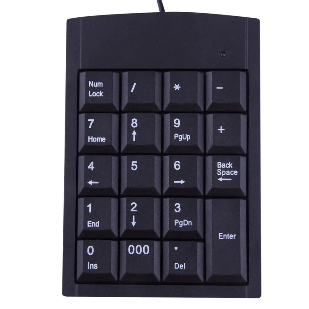 Mini clavier numérique filaire USB à 19 touches, adaptateur pour ordinateur portable, Windows 2000 XP Vista 7 ou édition Millennium