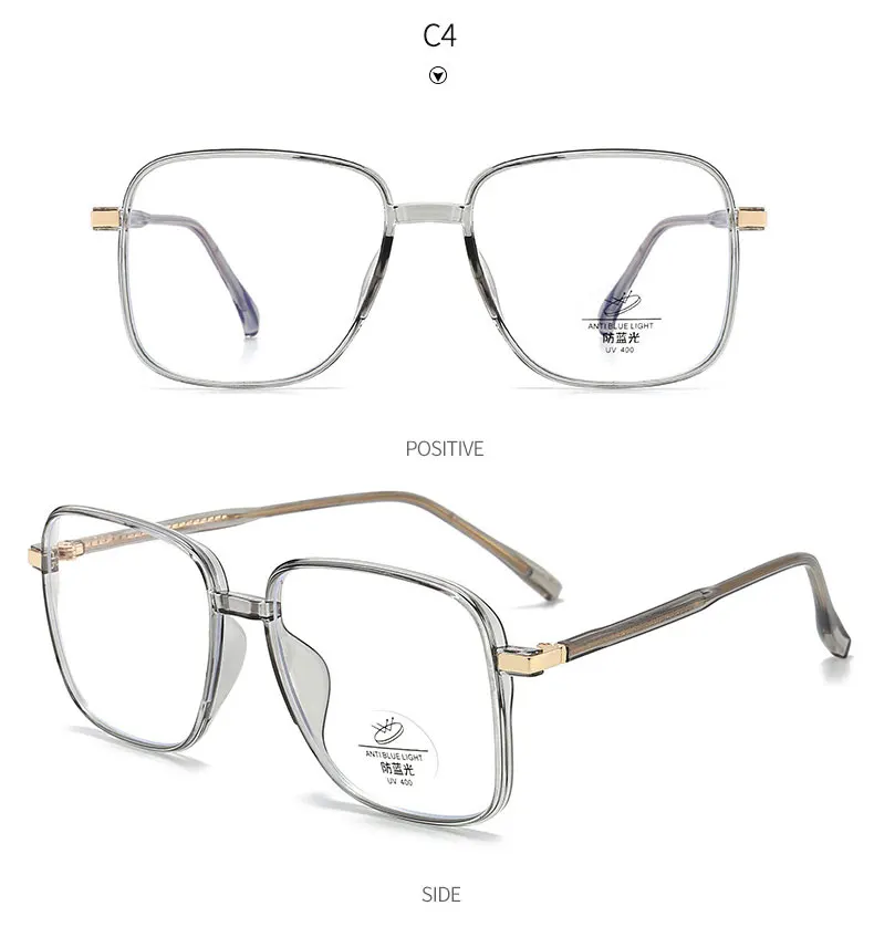 Kunststoff-Brillengestell, großes Rahmen-Design, Vollrandbrille mit Federscharnieren, Anti-Blue-Ray-Brille, Neuankömmling, Unisex – Detail 10
