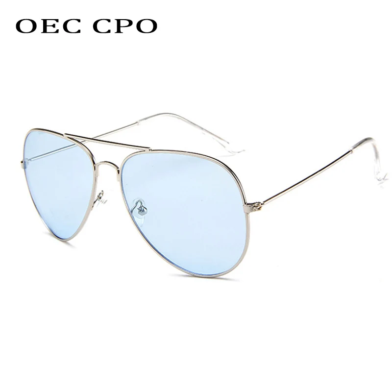 Moda occhiali da sole pilota di colore trasparente donna uomo designer di marca rosa blu lenti occhiali da sole uomo donna occhiali da esterno O644