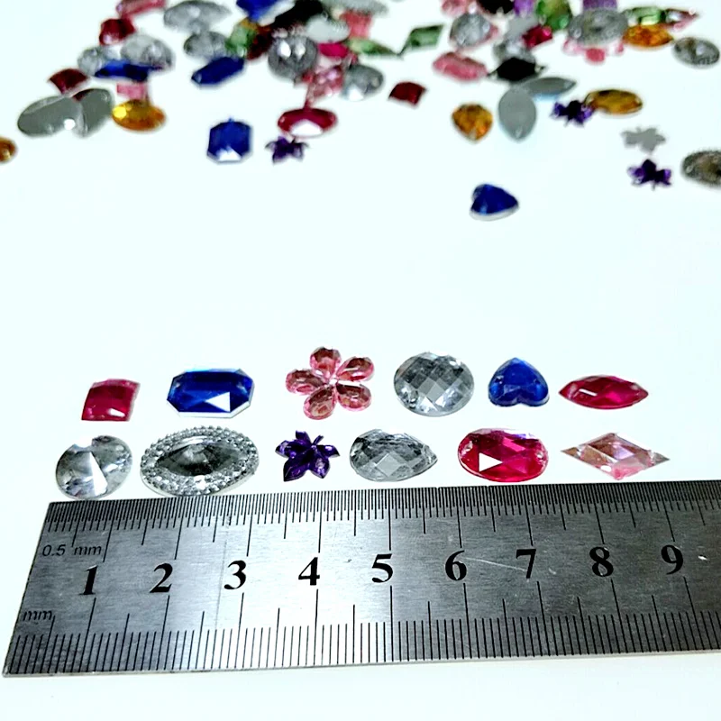 HL 100PCS/Package Lots Mixed Size Shape Loose Sew-on Rhinestones Apparel Bags Shoes Sewing Accessories DIY Crafts