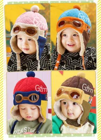 Children Winter Warm Baby Hats Soft Ear gflap Hat Beanies Cap  Infant Toddlers Boys Girls Pilot Aviator Warm Caps Party Hats