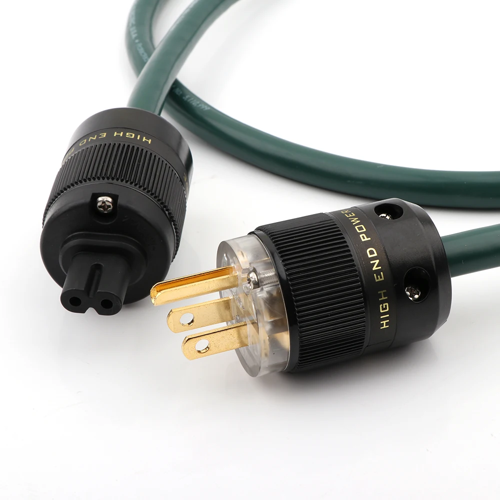 Hifi EU/US Power Cable IEC firgure 8 C7 Power cord Noise Free with EU/AU Connector Power Cord for Amplifier Power Filter