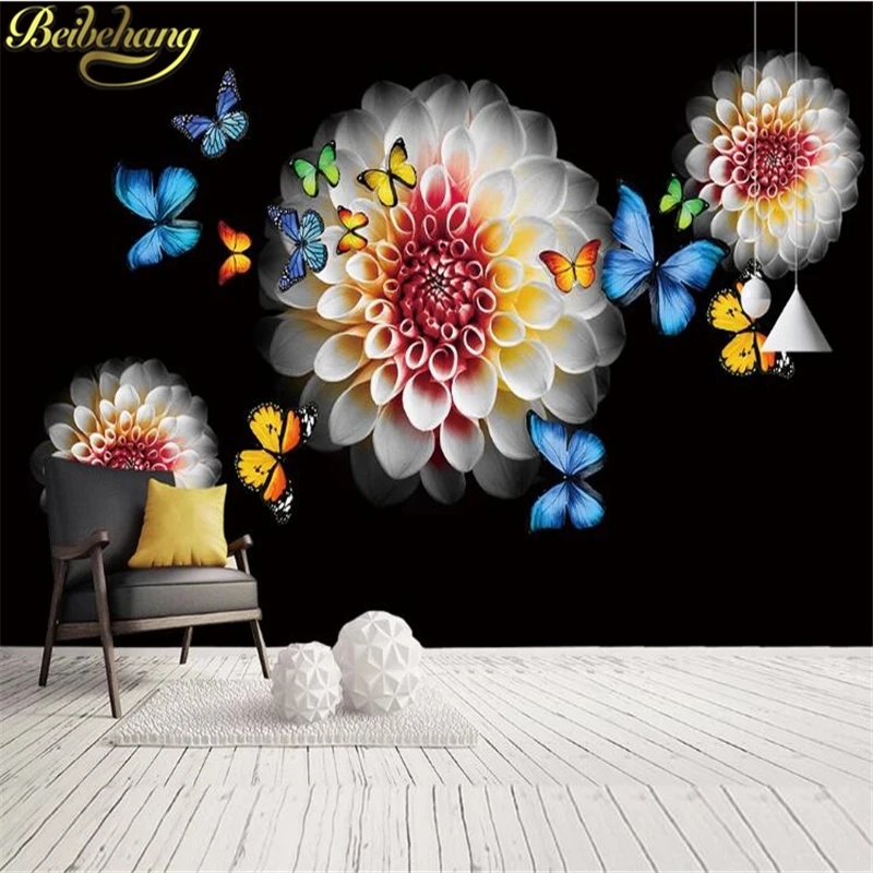 

beibehang rose water reflection Custom mural wallpaper for living room TV backdrop 3d photo wall papers home decor flooring