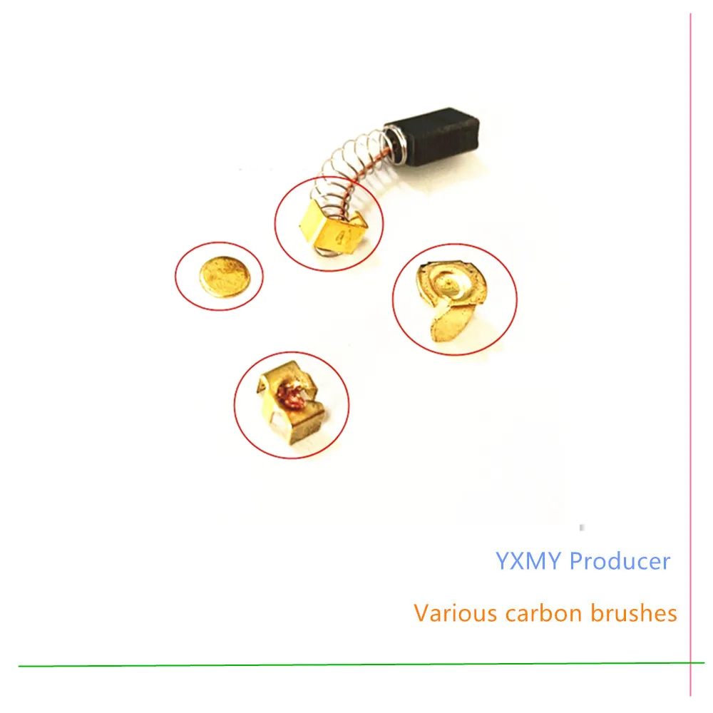 Escovas de carbono para motor rotativo elétrico, moedor de ângulo de 5x8mm, substituição de escovas de carbono para ferramenta de motor rotativo elétrico de polegadas com 10 peças