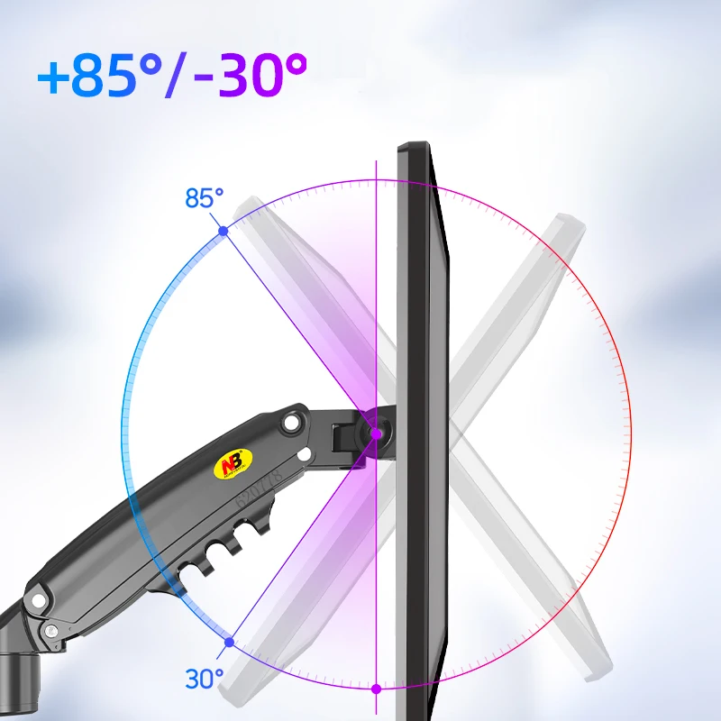 Suporte para monitor LED LCD, suporte de mesa, braço de montagem, movimento total, ergonômico, TV, mola de gás, NB H80, 17-27 ", carregando 2-9 kg