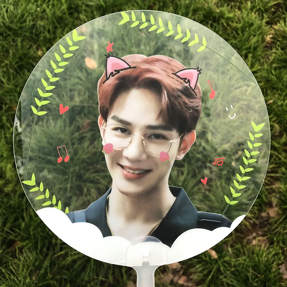 Plastic Transparent Hand Fans, Kpop Star, Korea Hand Fan, Jonghyun Johnny Haechan V, Eco Friendly, Custom Printed, 10 Pcs