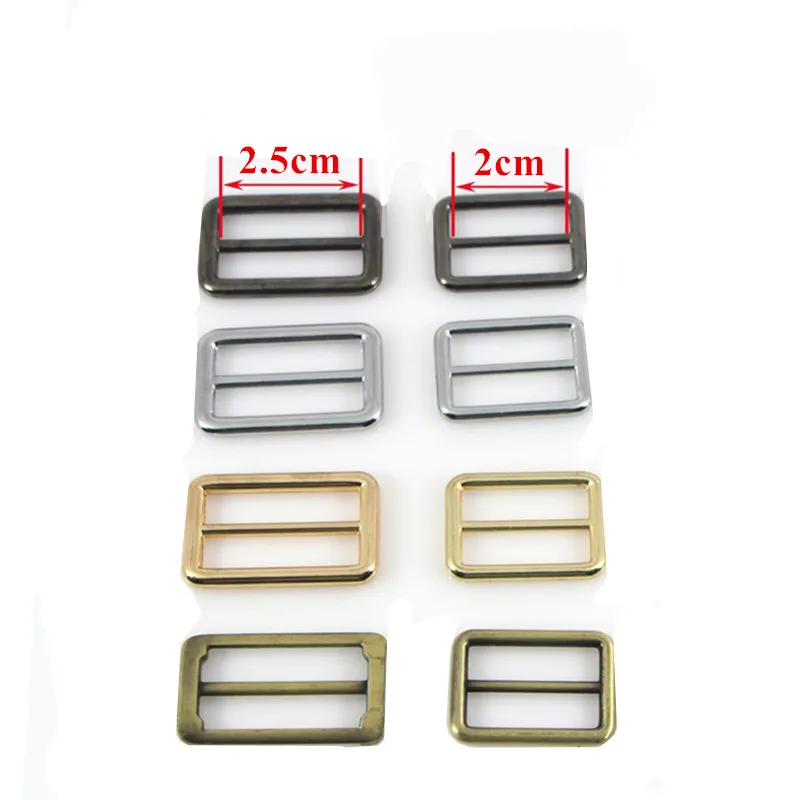 

10pc Metal Tri-Glide Buckle 3 Bar Adjuster Slider Middle Center Buckles Strap Slider for Leather Craft Bag Shoulder Strap Belt