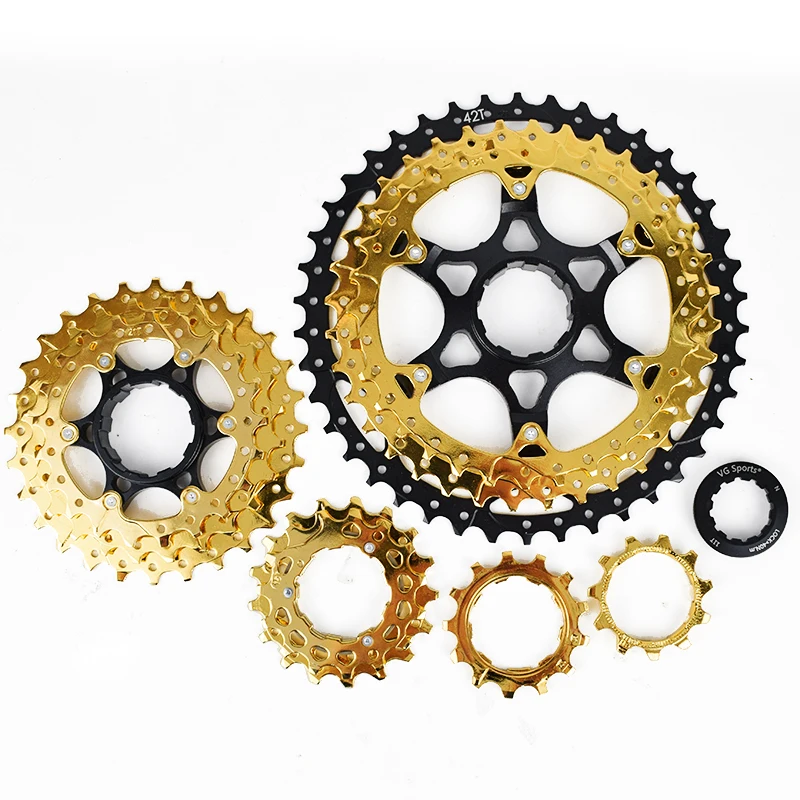 1pc VG Sports Mountain Bike 11 Speed Velocidade Bicycle Cassette MTB Freewheel Sprocket 40T 42T 46T 50T 52TUltralight Black Gold