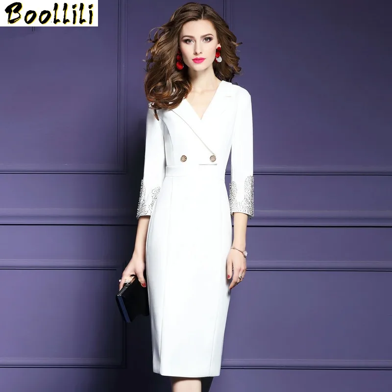 

Vintage Elegant Boollili Office Midi Dress Women Spring Black Party Dress 2023 Ladies Dresses Plus Size Dress 4xl Vestidos