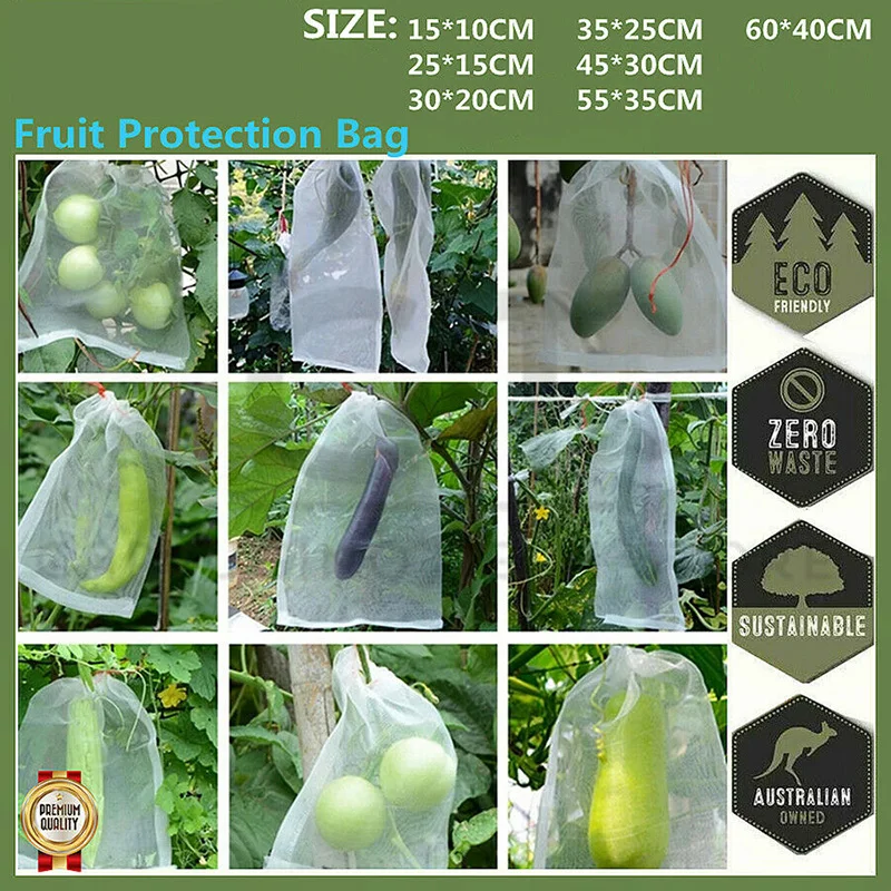 50 PCS Fruit Net Bag Agricultural Vegetable Insect Proof Nylon Bag Large Package Gauze Melon Fruit Vegetable Bag Soaking Bag