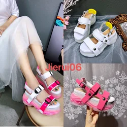 Summer Women Sandals Thick Soled Shoes Fashion Womans Lady Casual High Platform Shoes Outdoor Luxury Brand Unique Design Slides