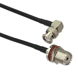 RG58 UHF SO239 Female Jack Bulkhead to BNC Male Plug Right angle Crimp RF Jumper pigtail Cable 6inch~20M