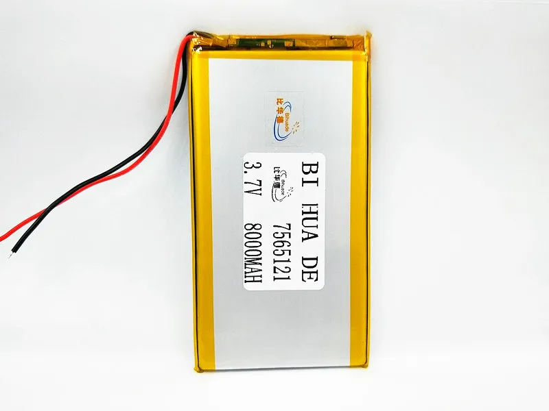 3.7 V bateria litowo-polimerowa 7565121 8000 MAH Tablet PC DIY akumulator litowo-jonowy komórek na PSP Tablet PC DVD GPS MID PDA e-book