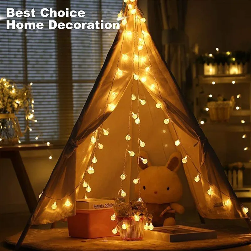 Urlaub Licht Kette Ball LED String Beleuchtung 3m 10m 20m Lampe Glühbirne Lichterkette wasserdicht im Freien Hochzeit Weihnachten LED String